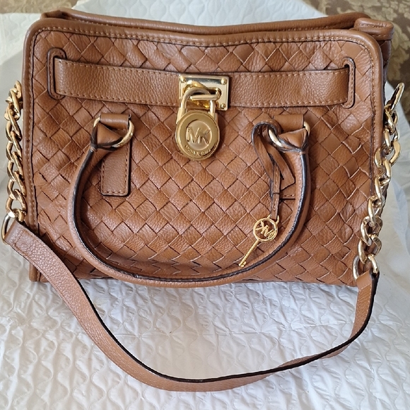 Michael Kors Handbags - Michael Kors Leather Large Woven Tote Bag